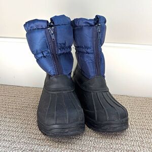 JANDS Women’s/Kids Snow Boots US 6 Navy/Black Lined Zip Mid-Calf Synthetic